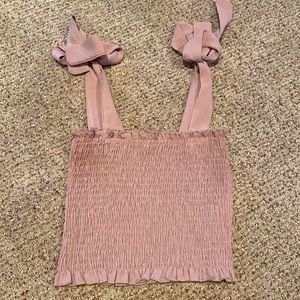 American Eagle pink tank top with tie traps